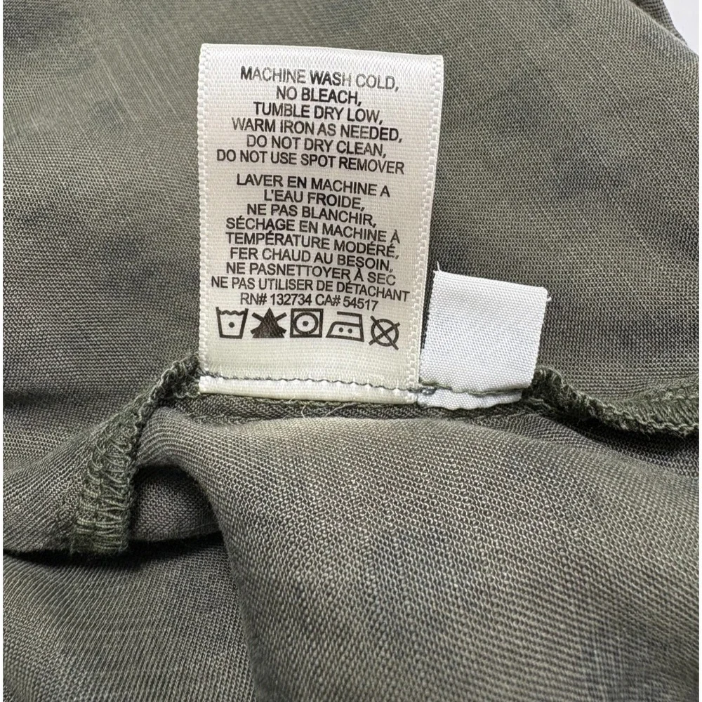 Cloth‎ & Stone Olive Green Cheetah Print Tencel Button Down Shirt XS